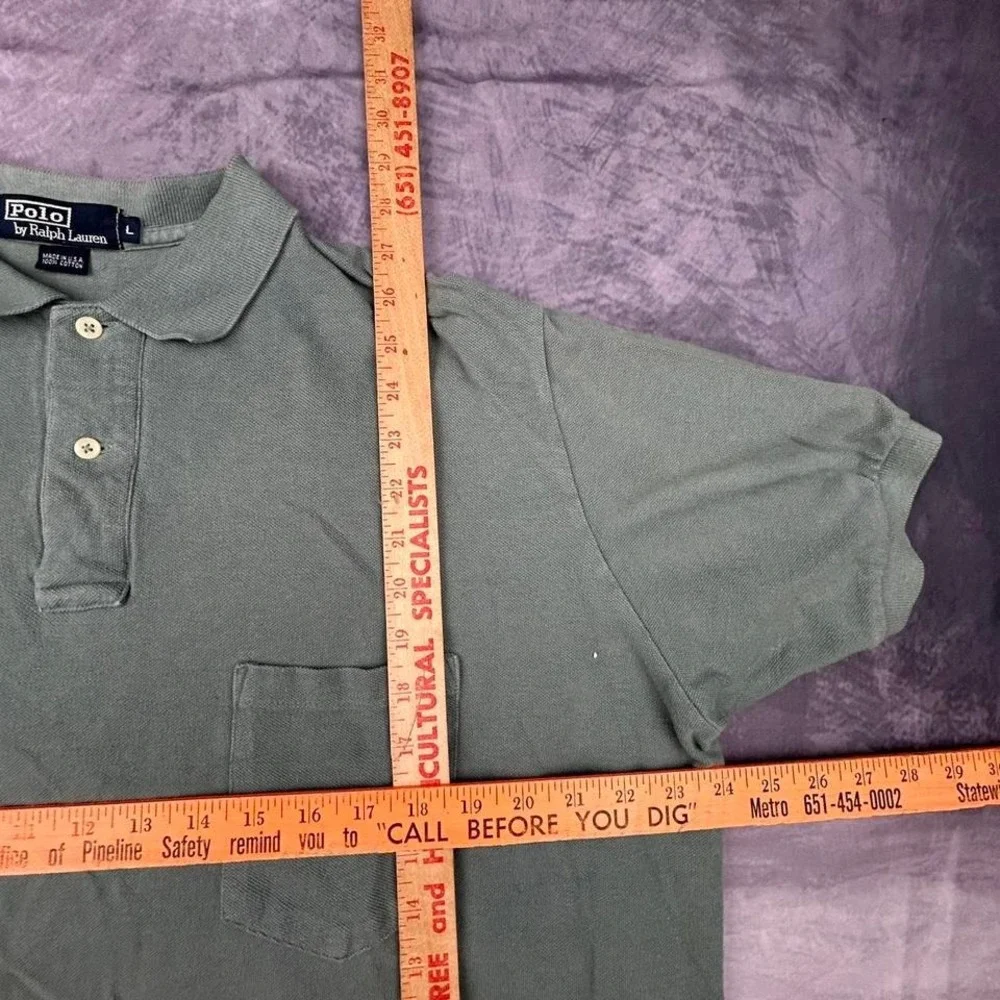 Polo Ralph Lauren Green‎ Pocket Polo Shirt Vintage Preppy Tee